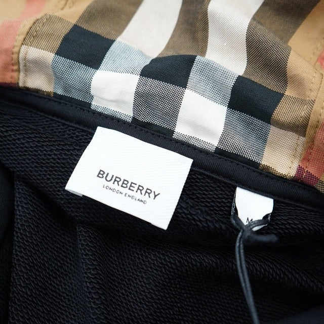 Burberry 'Hove' check Hood Embroidery Logo Hoodie Zip Sweatshirt - Black - image 5