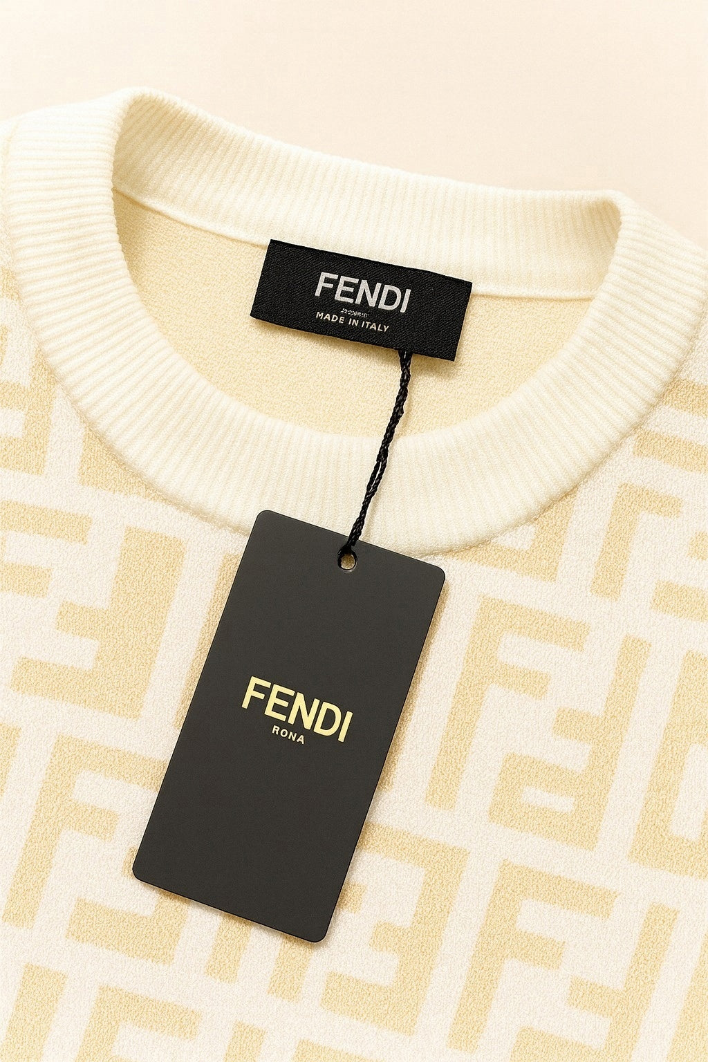 Fendi Beige and White Monogram Knit Sweater - image 3