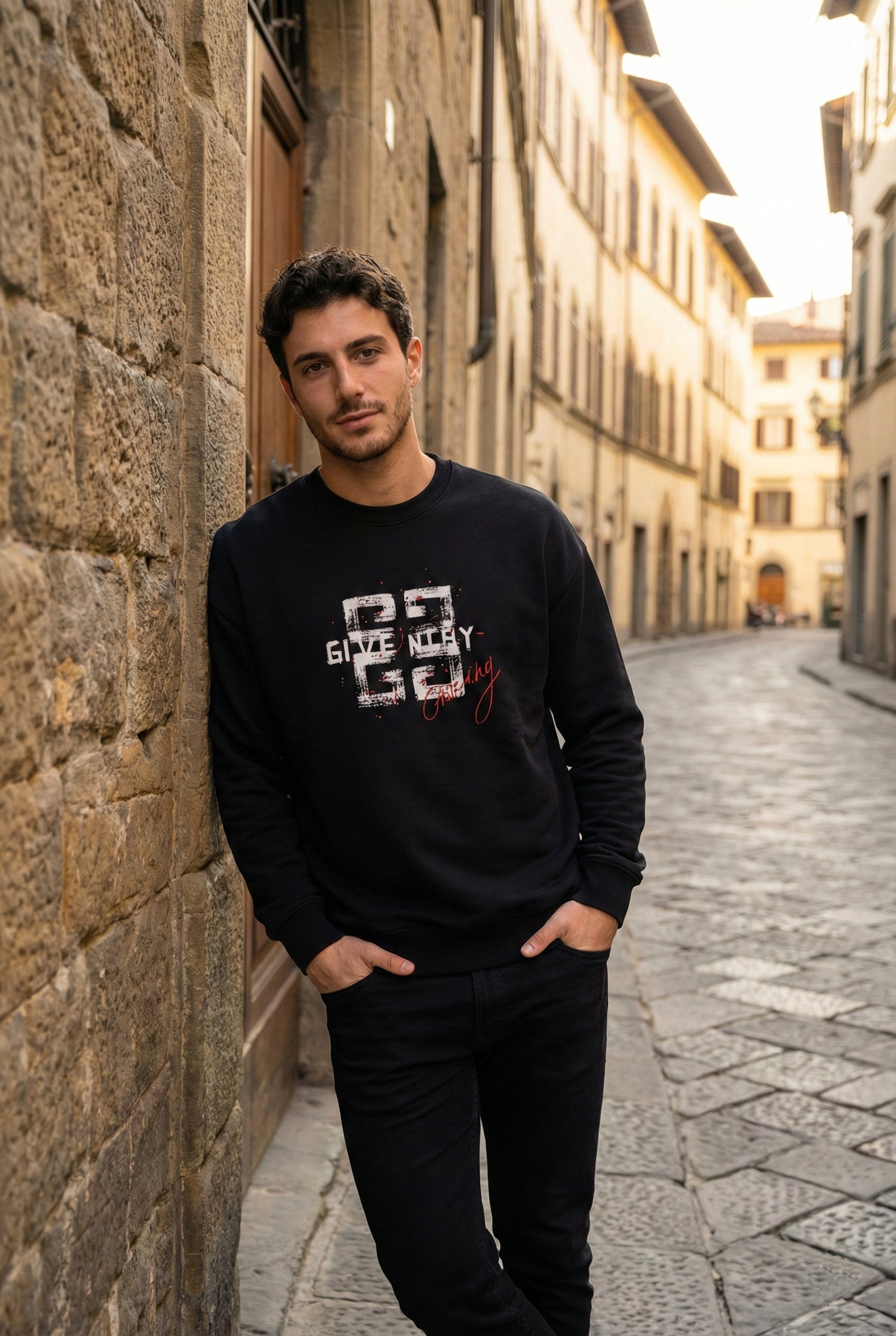 Givenchy Black Distressed Logo Crewneck Sweatshirt - image 4