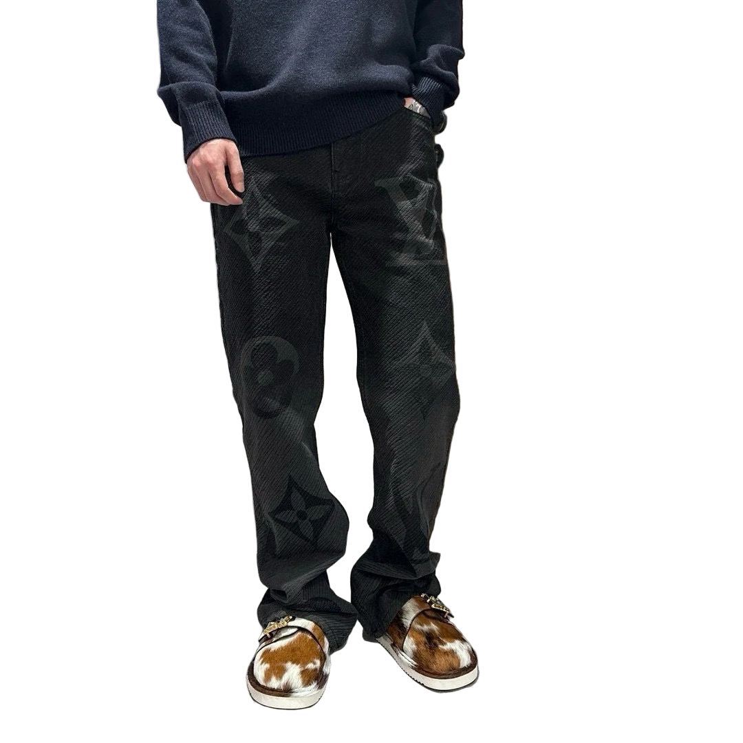 Louis Vuitton Black Monogram Shadow Denim Jeans - image 7