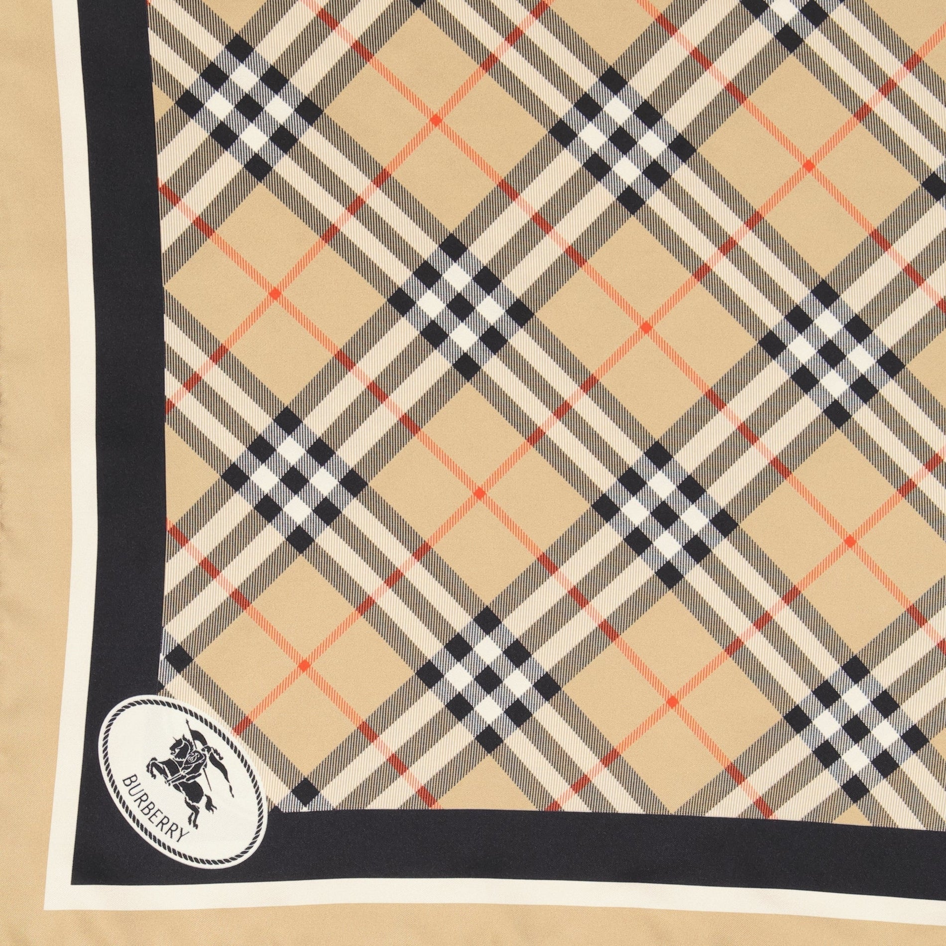 Burberry Check Silk Scarf with Contrast Border - image 3