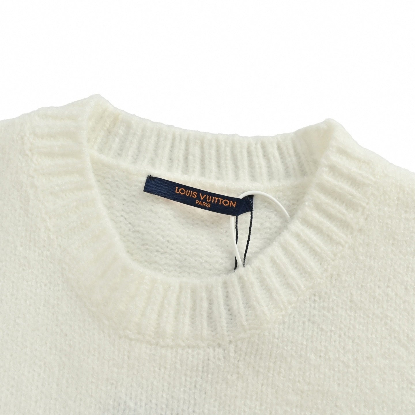 Louis Vuitton Pearl-Embellished Crown Motif Wool Knit Sweater – Ivory White - image 4