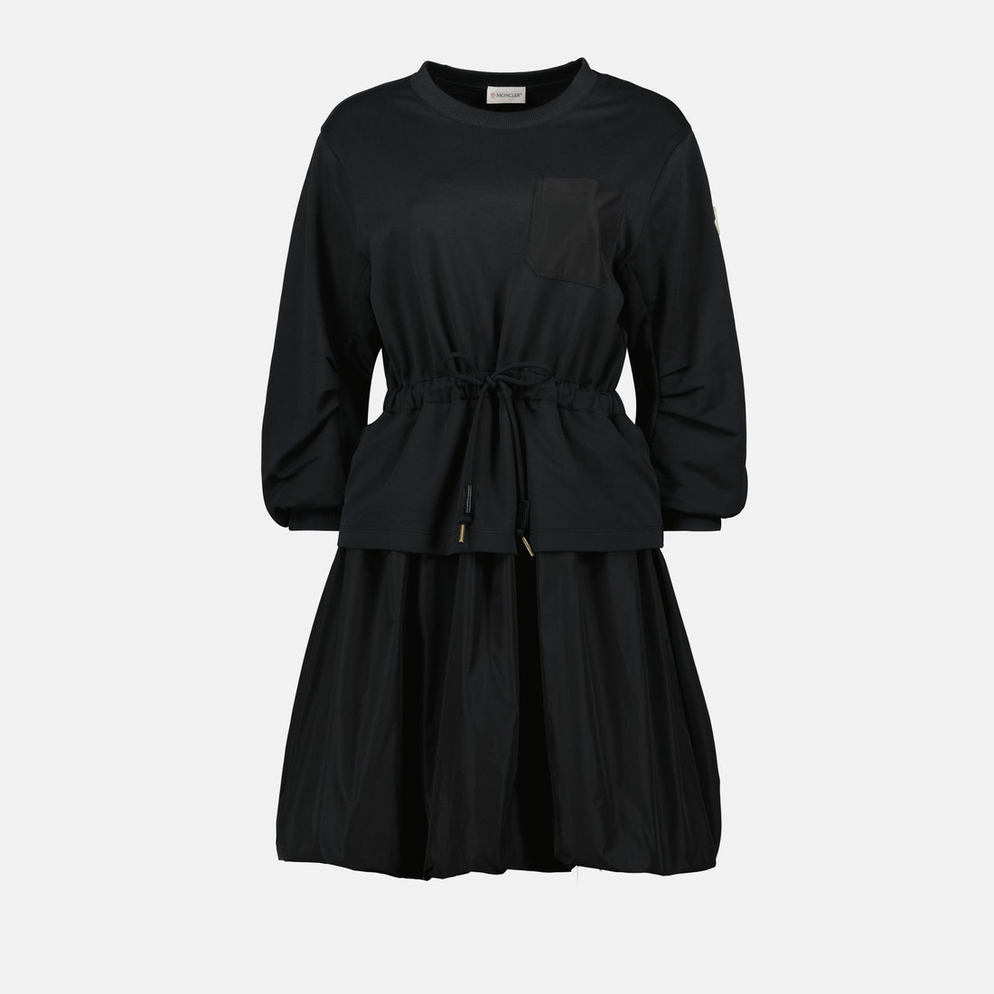 Drawstring Waist Peplum Mini Dress