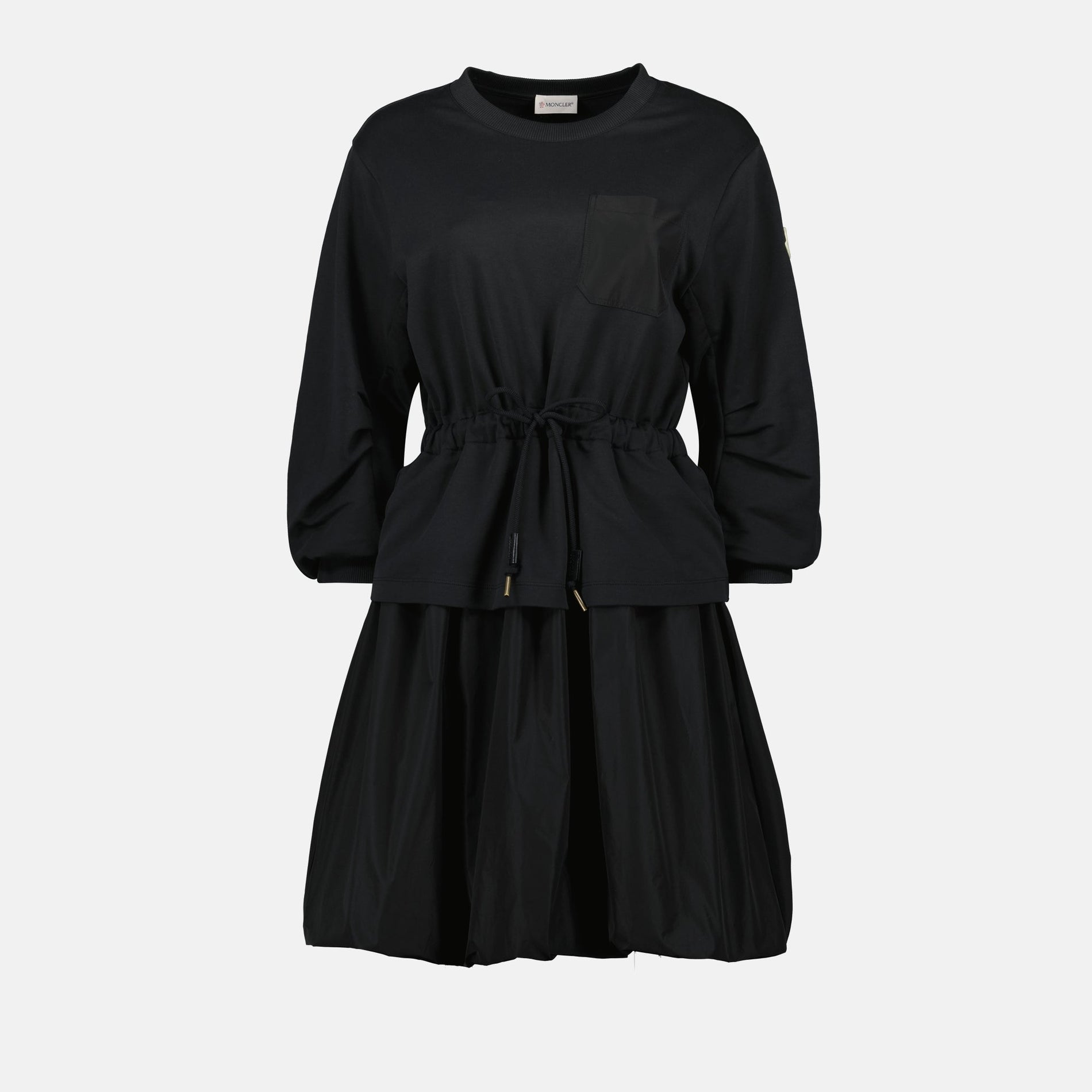 Moncler Drawstring Waist Peplum Mini Dress