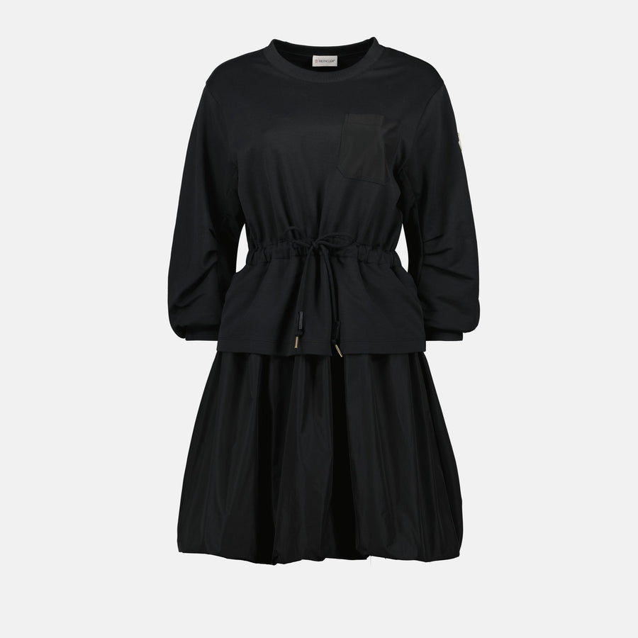Moncler Drawstring Waist Peplum Mini Dress