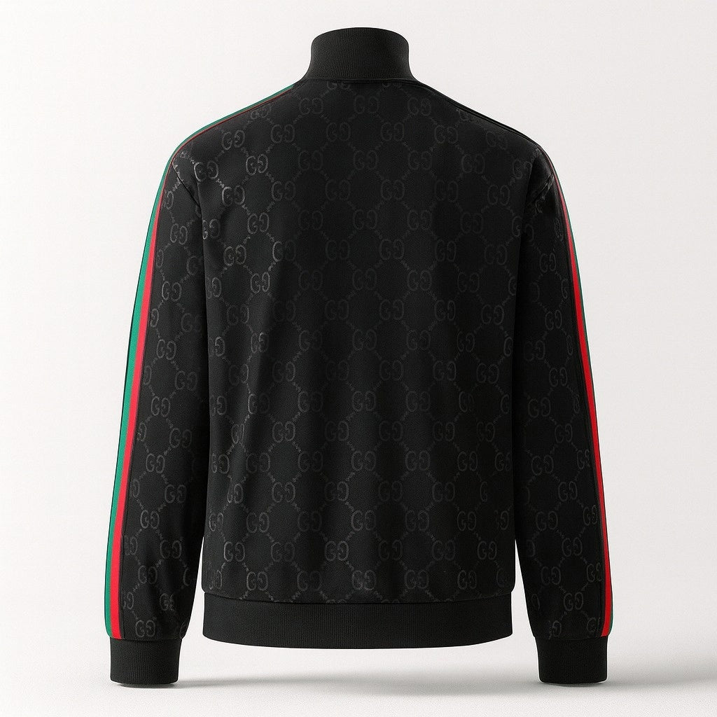 Gucci Black GG Monogram Track Jacket with Signature Web Stripes - image 2