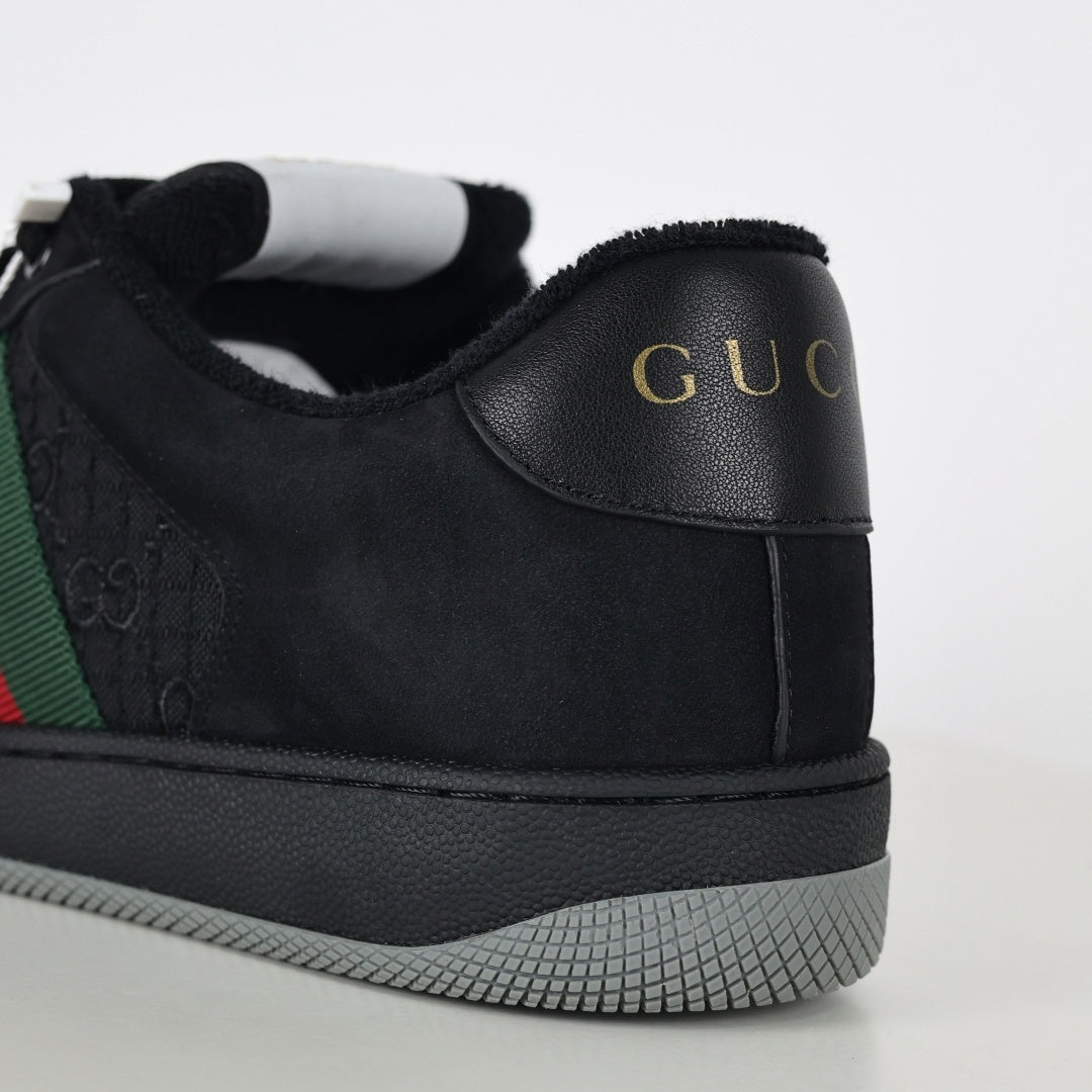 Gucci Screener Sneakers in Black with Web Stripe - image 6
