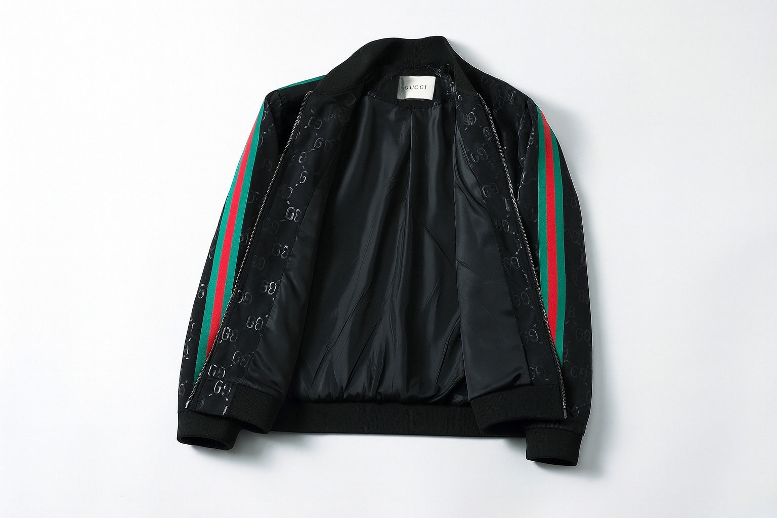 Gucci Black GG Monogram Track Jacket with Signature Web Stripes - image 3