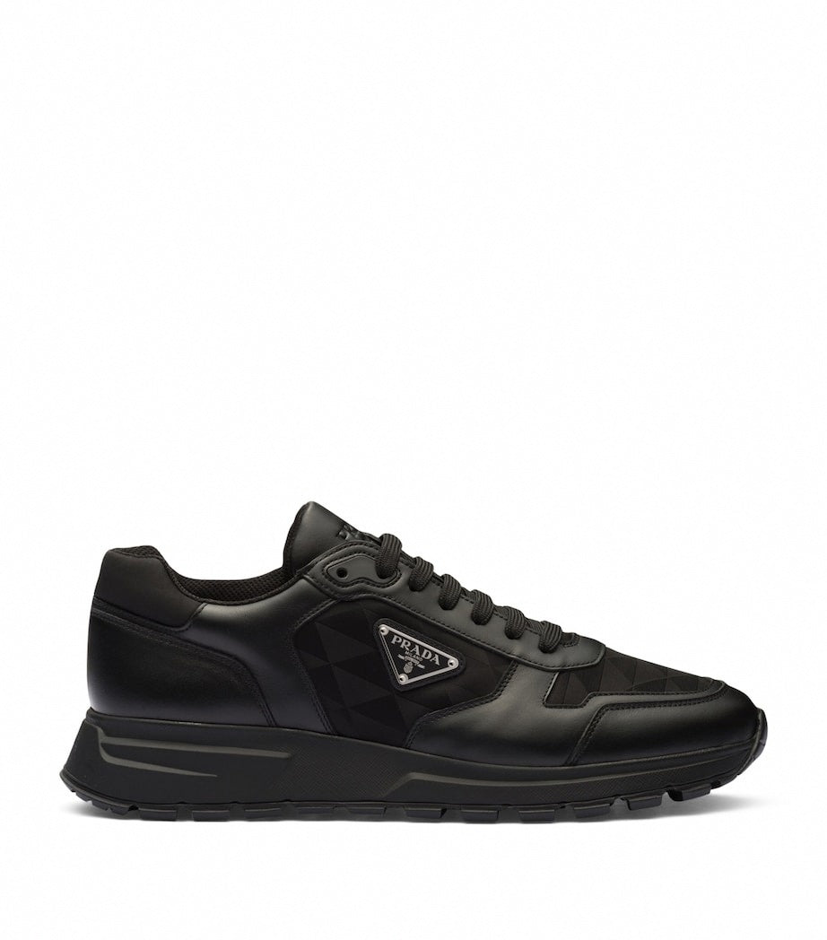 Prada Leather & Re-Nylon Low-Top Sneakers