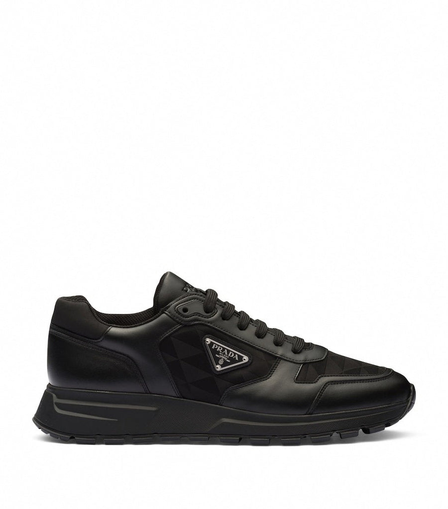 Prada Leather & Re-Nylon Low-Top Sneakers