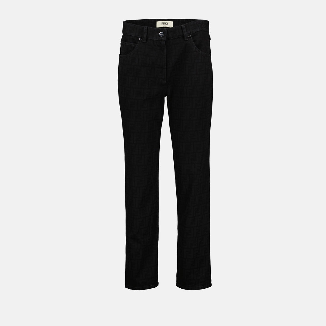 Black Monogram Slim-Fit Jeans