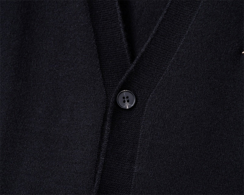 Louis Vuitton Black Monogram Accent Wool Cardigan - image 8