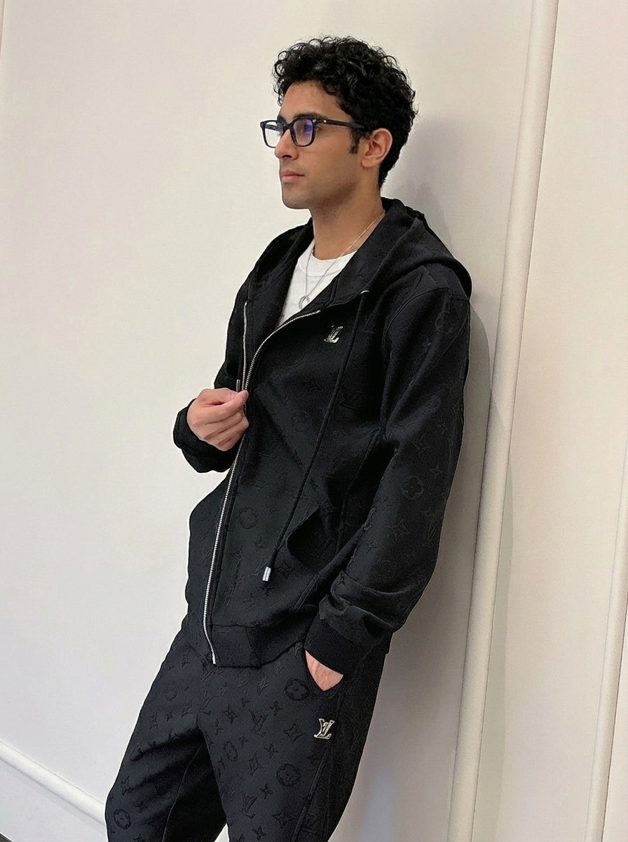 Louis Vuitton Premium Black Embossed Monogram Tracksuit Set - image 4