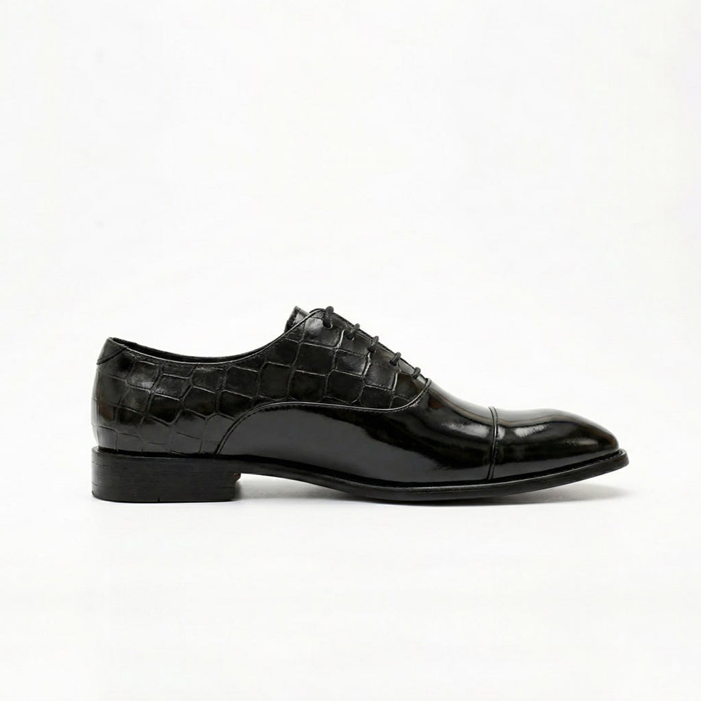 Louis Vuitton Black Patent Croc-Embossed Oxford Shoes - image 9