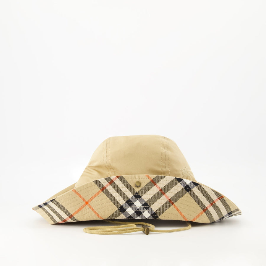 Burberry Vintage Check Wide-Brim Hat