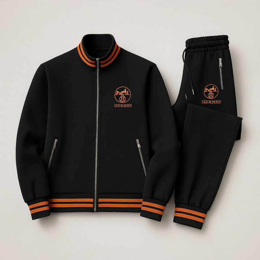 Hermes Signature Black & Orange Luxury Tracksuit