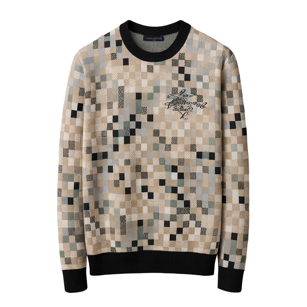 Louis Vuitton Pixel Mosaic Knit Crewneck Sweater