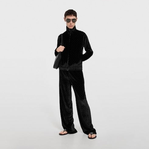 Gucci GG stretch velvet devoré zipped jacket - image 4
