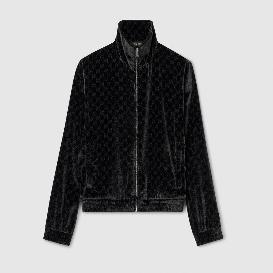Gucci GG stretch velvet devoré zipped jacket