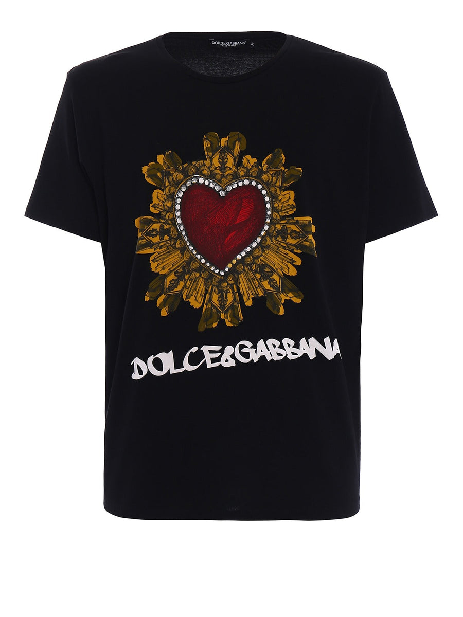 Dolce & Gabbana Heart Print Cotton T-Shirt