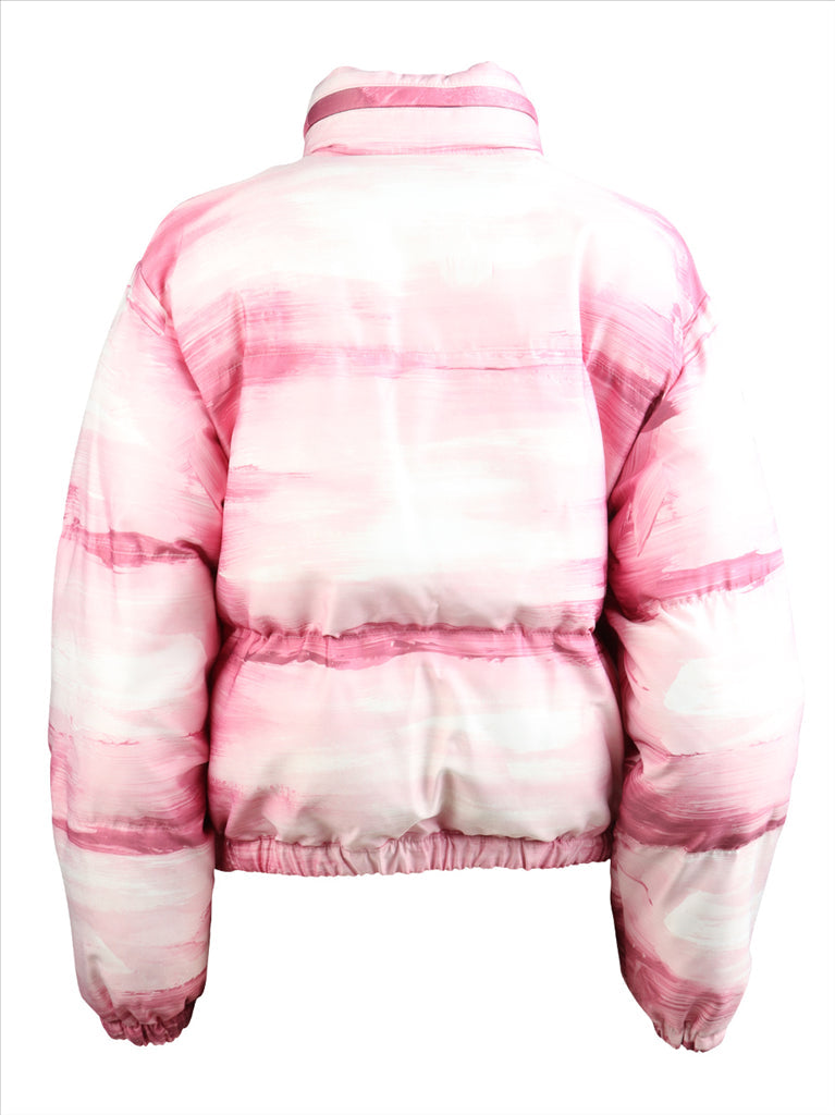 Moschino Pink Painterly Print Puffer Jacket - image 4