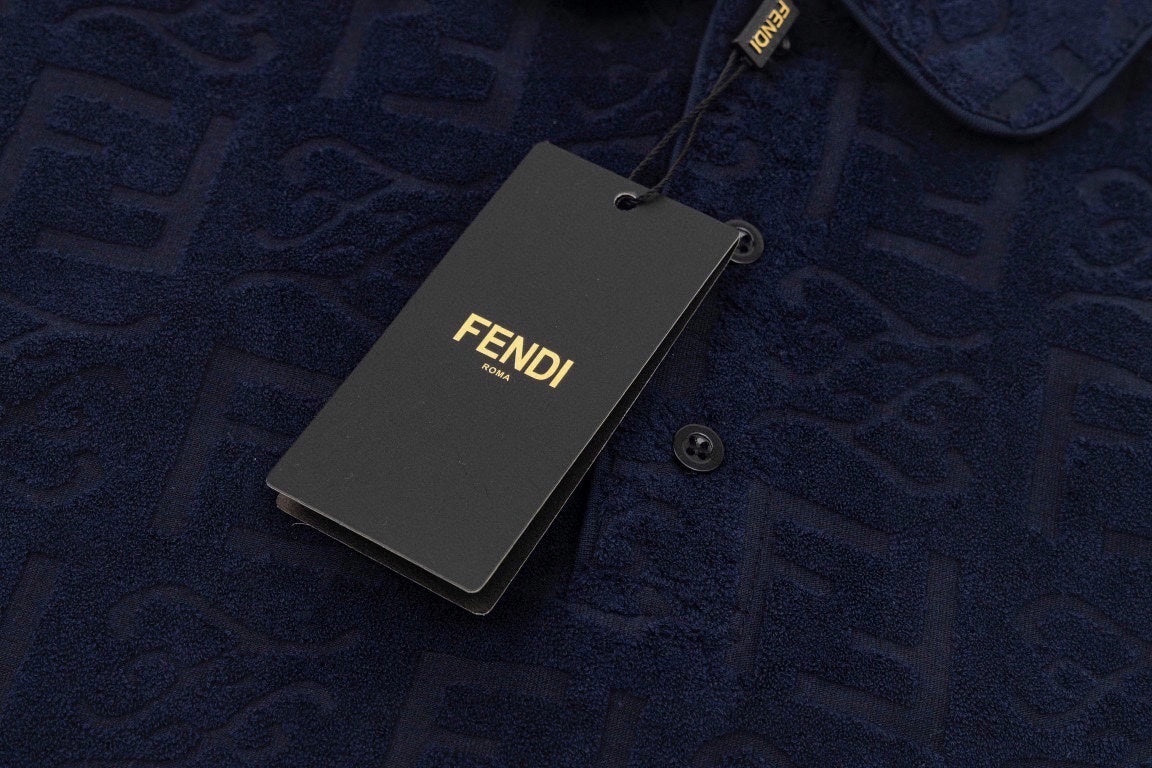 Fendi Textured Monogram Terry Polo Shirt - image 5