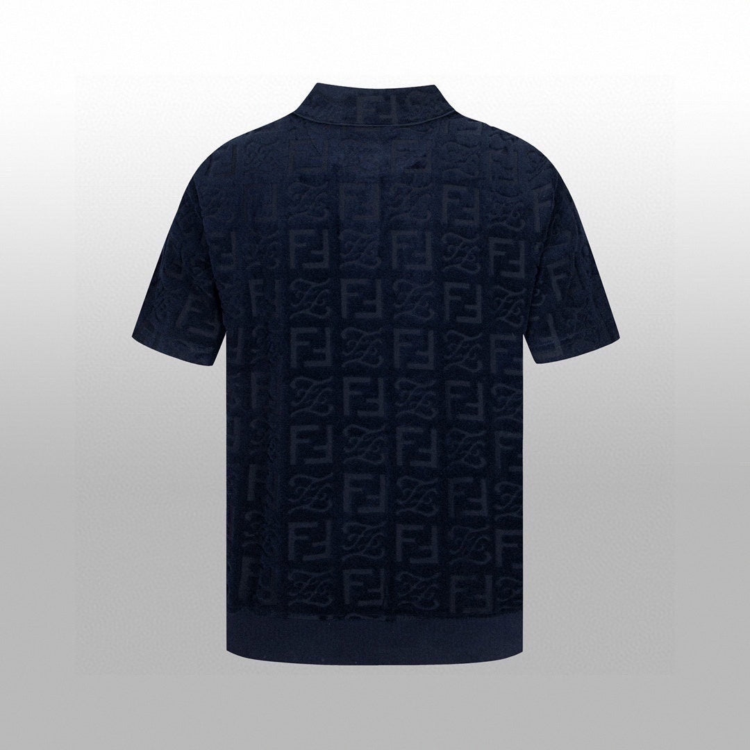 Fendi Textured Monogram Terry Polo Shirt - image 2