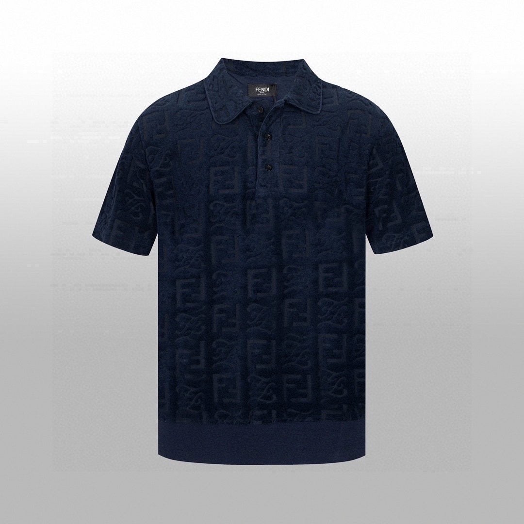 Fendi Textured Monogram Terry Polo Shirt - image 8