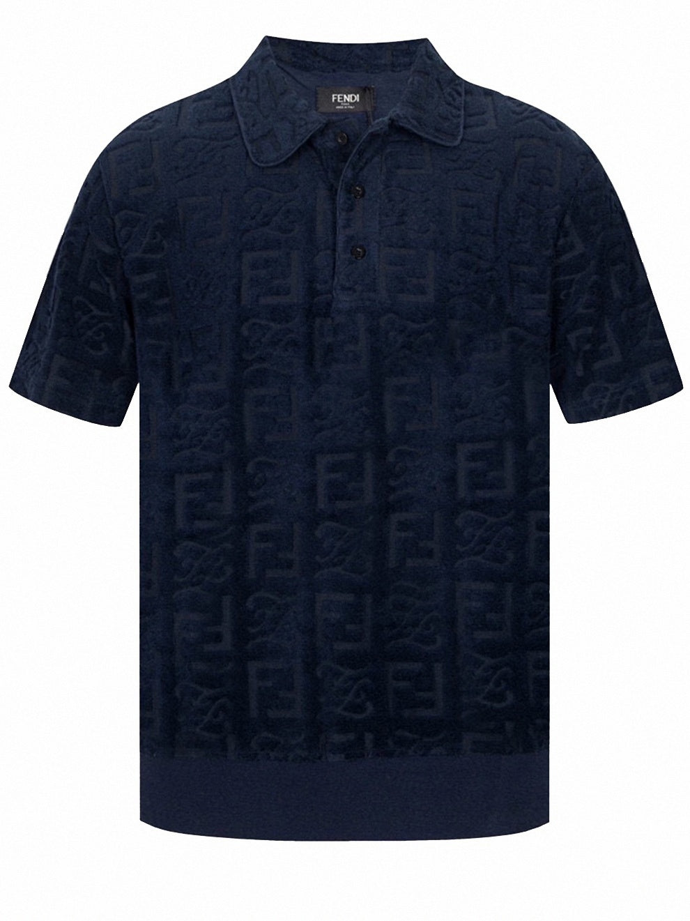Fendi Textured Monogram Terry Polo Shirt