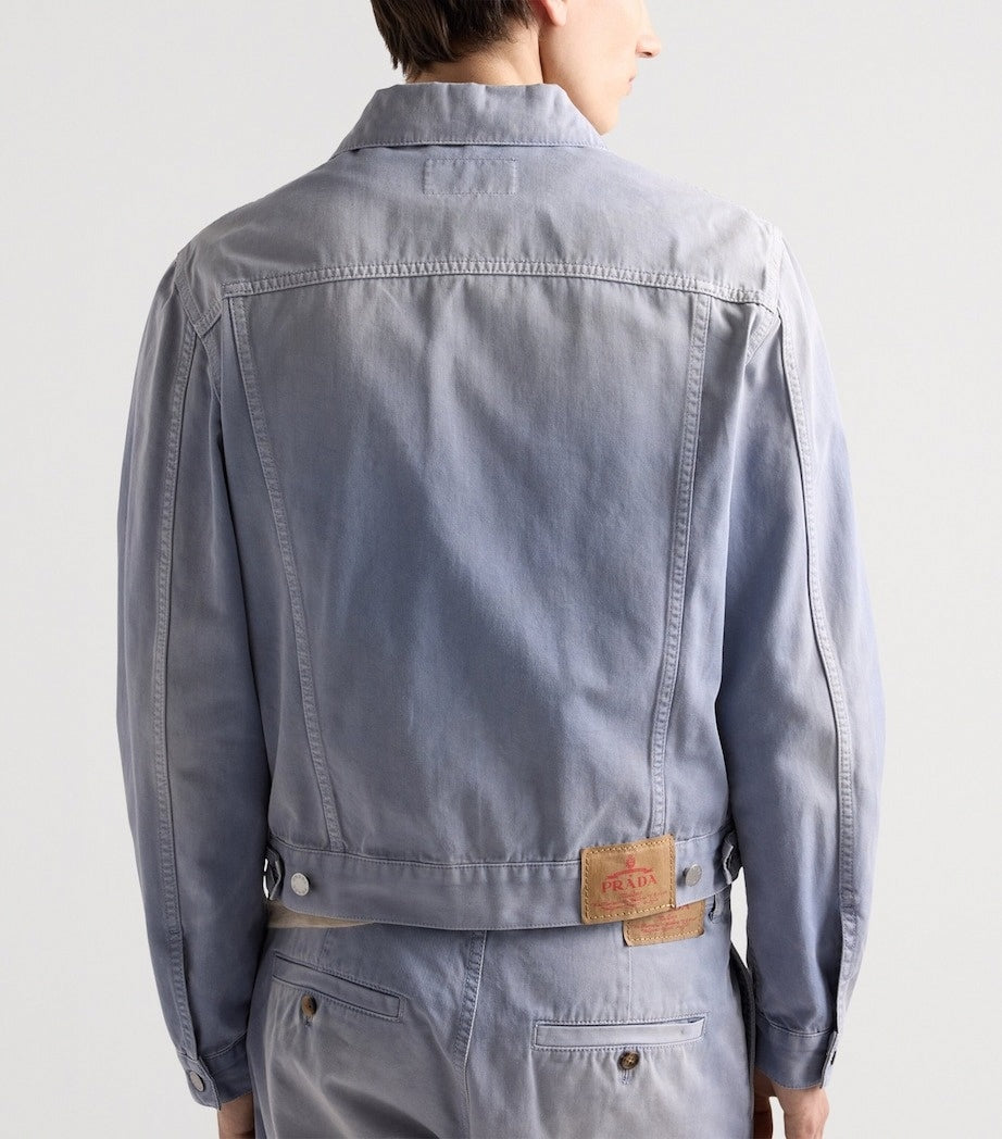 Prada Light Wash Cotton Gabardine Denim Jacket - image 3