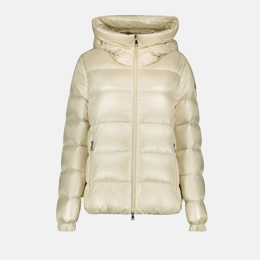 Moncler Cream Hooded Down Puffer Jacket