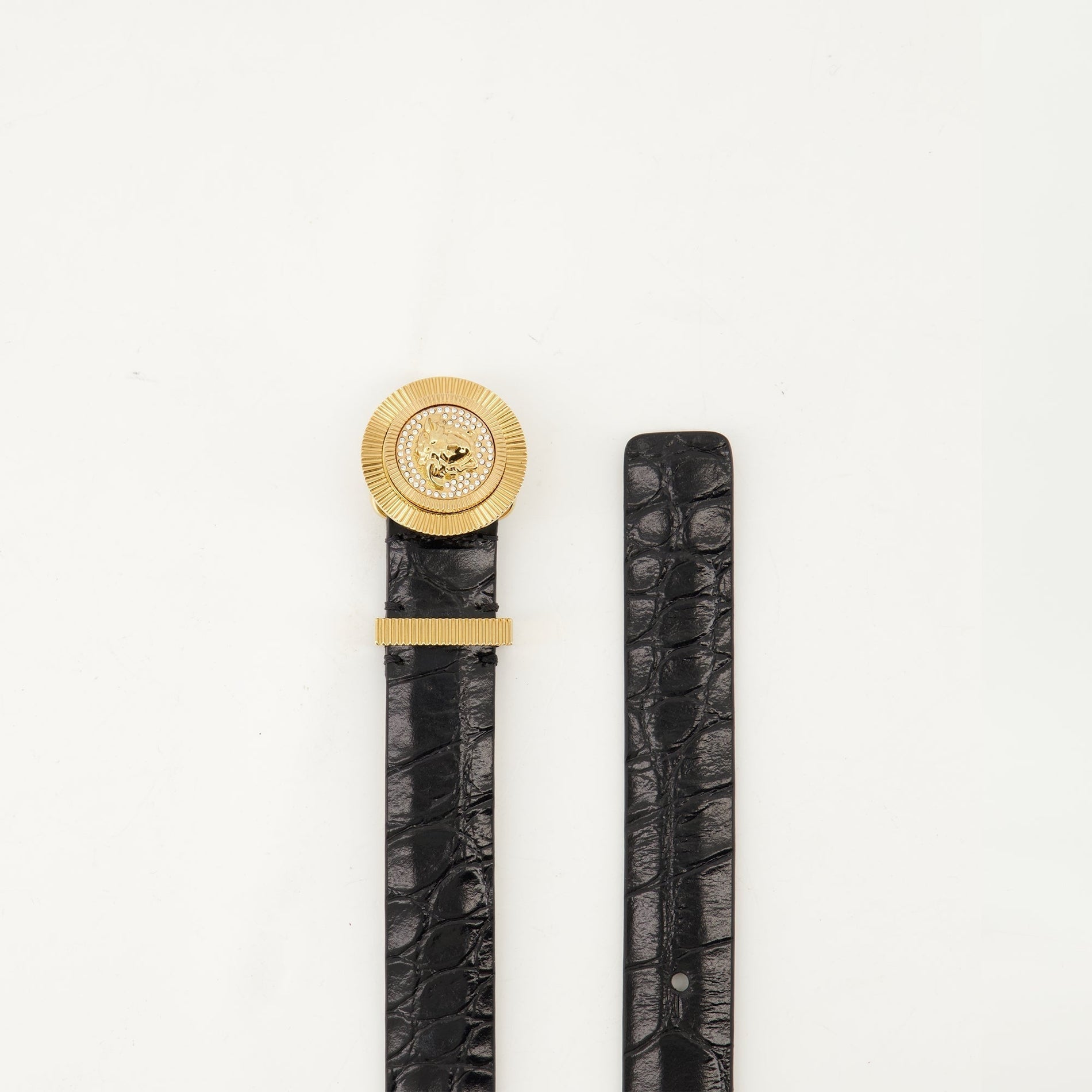 Versace Buckle Leather Belt - image 4