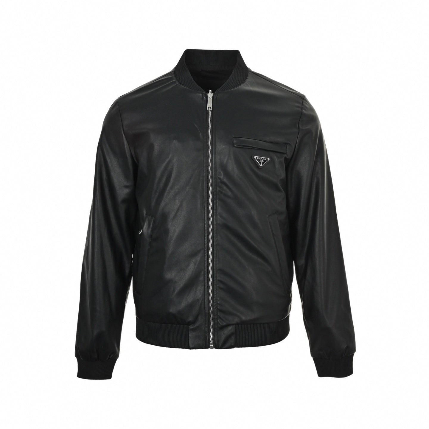 Prada Reversible Leather & Nylon Bomber Jacket
