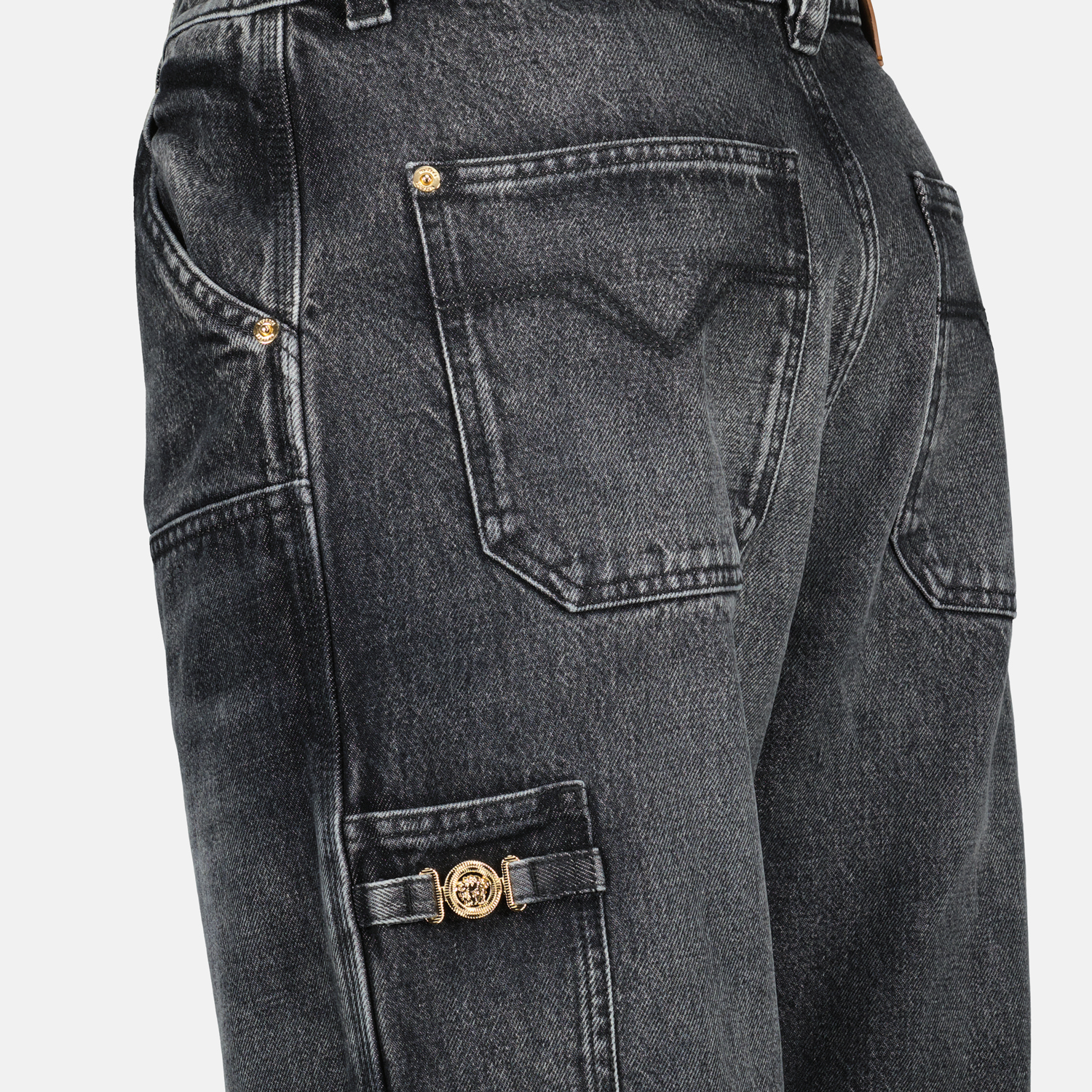 Versace Gray Cargo Jeans - image 5