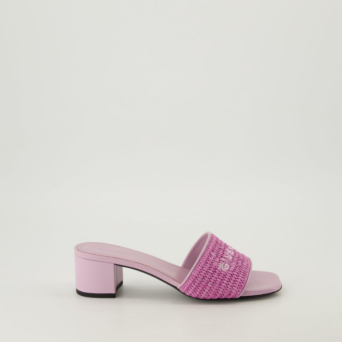 Raffia Logo Mule Sandals
