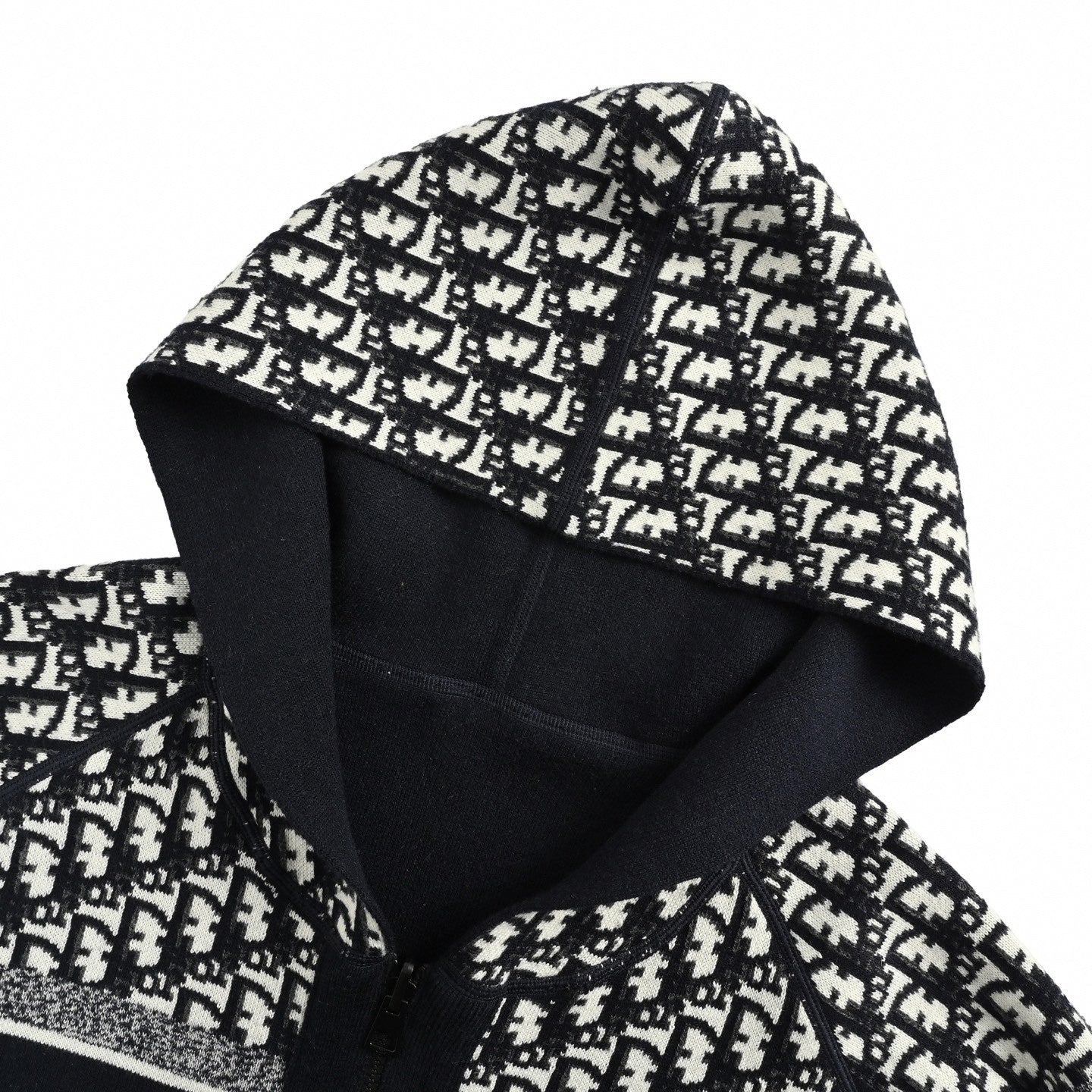 Dior Dior Oblique All-Over Zip-Up Knit Hoodie - image 4