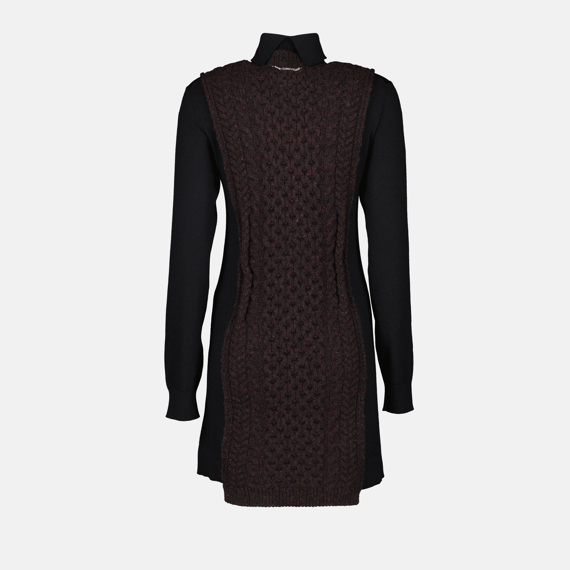 Fendi Cable-Knit Panel Turtleneck Dress - image 2