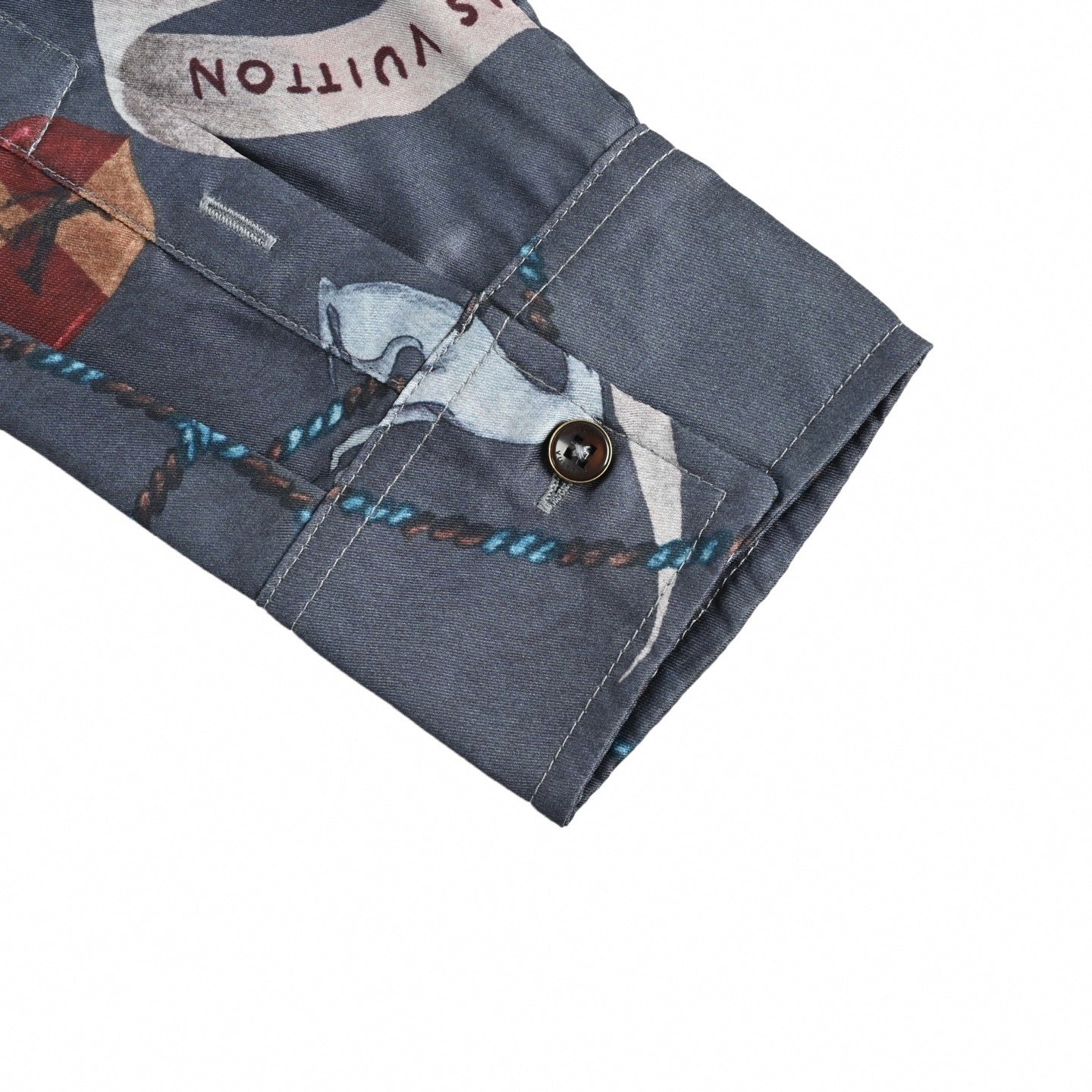 Louis Vuitton Crown & Ribbon "Pont Neuf" Print Silk-Finish Shirt - image 6