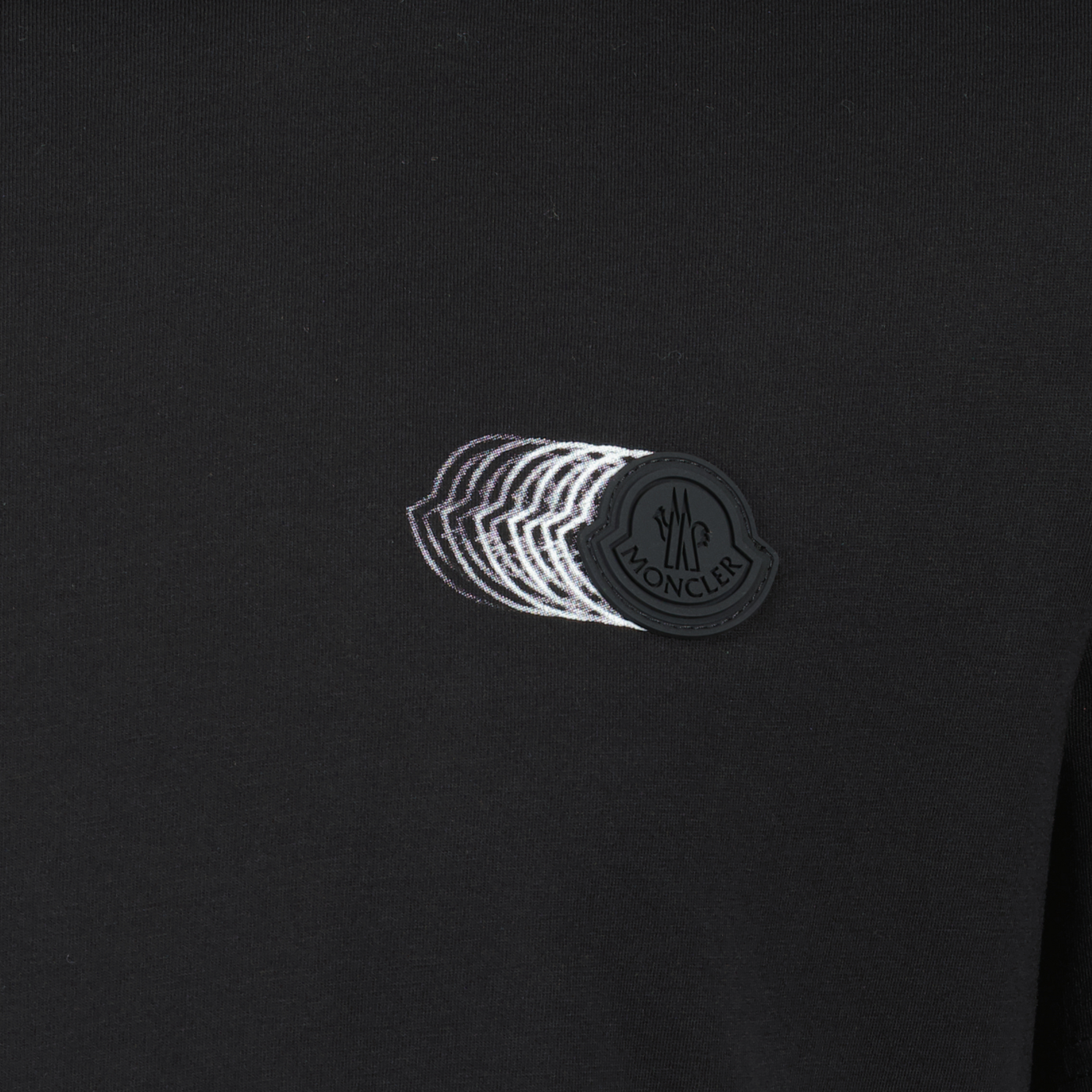 Moncler Black Faded Logo Print T-Shirt - image 5