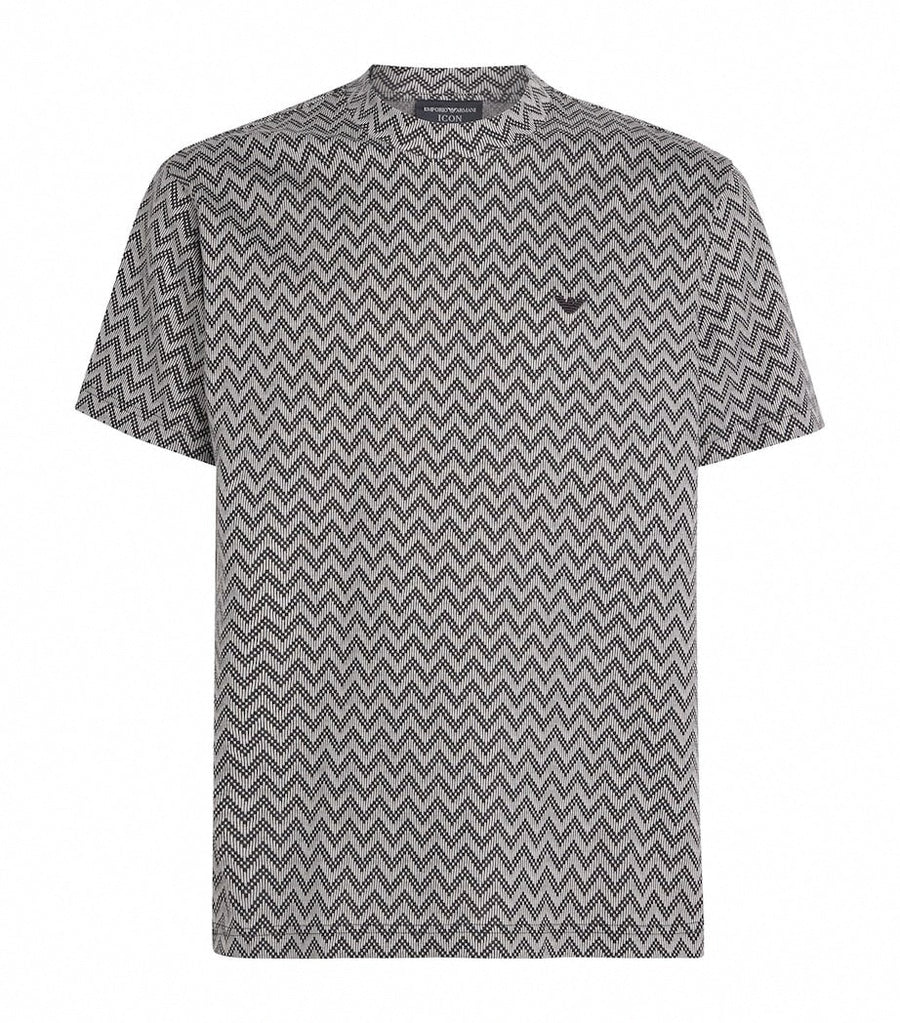 Emporio Armani Cotton Chevron Print T-Shirt