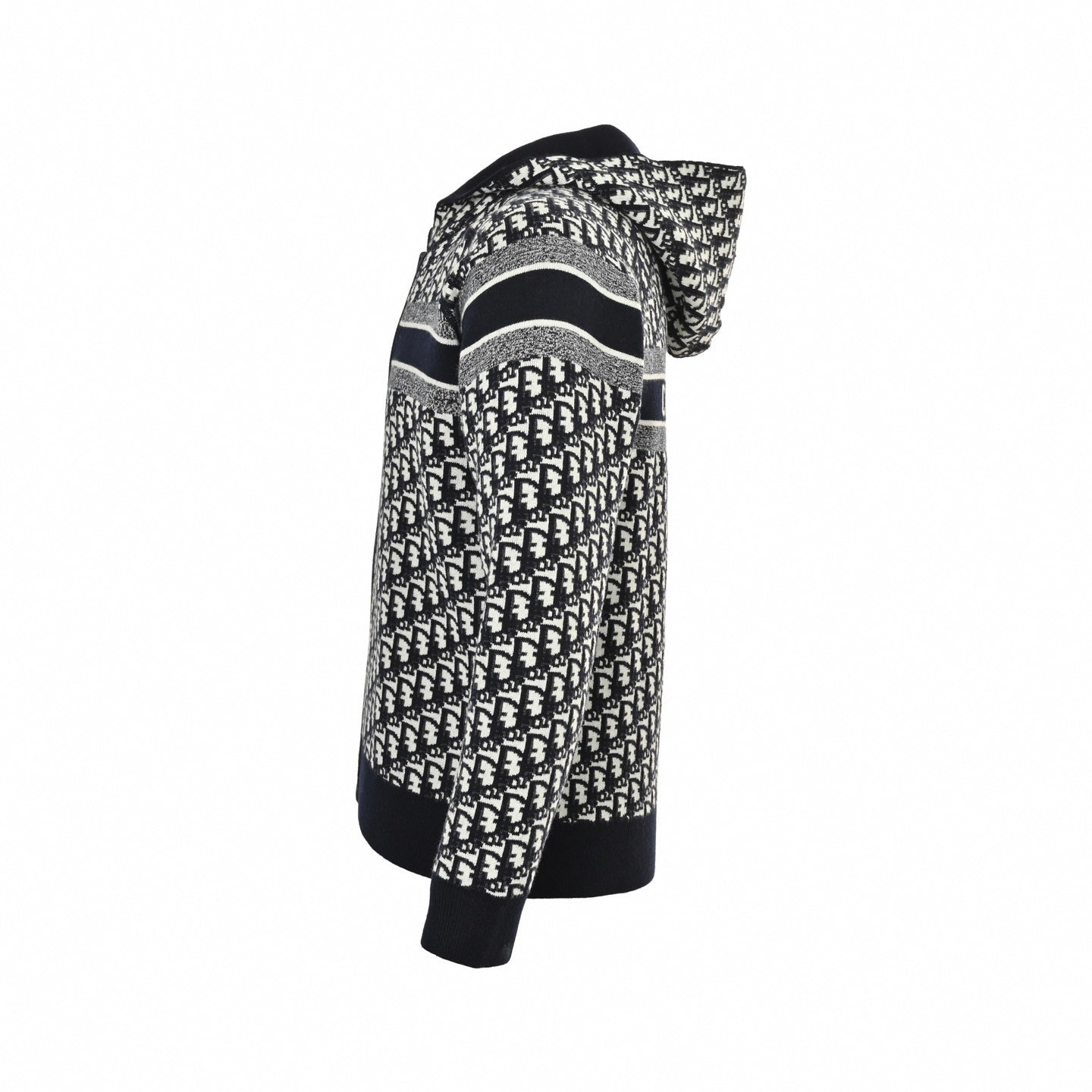 Dior Dior Oblique All-Over Zip-Up Knit Hoodie - image 3