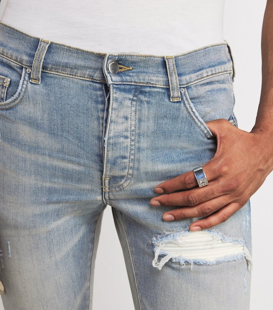 Amiri MX1 Suede-Panel Distressed Straight - image 2