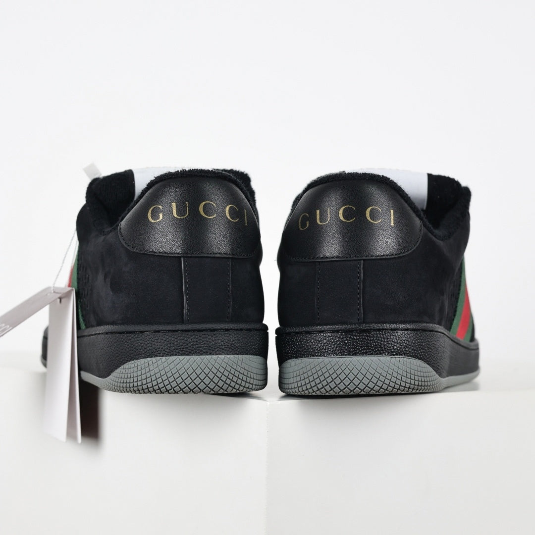 Gucci Screener Sneakers in Black with Web Stripe - image 8