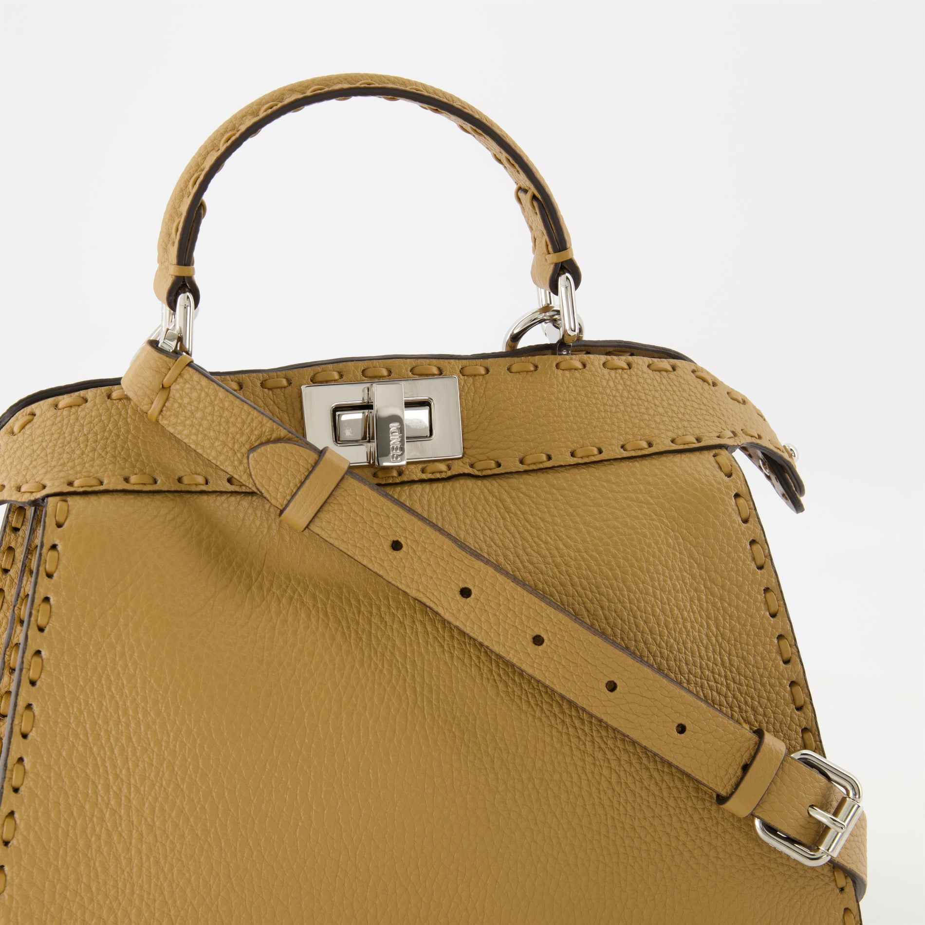 Fendi Peekaboo Mini – Mustard Leather - image 3