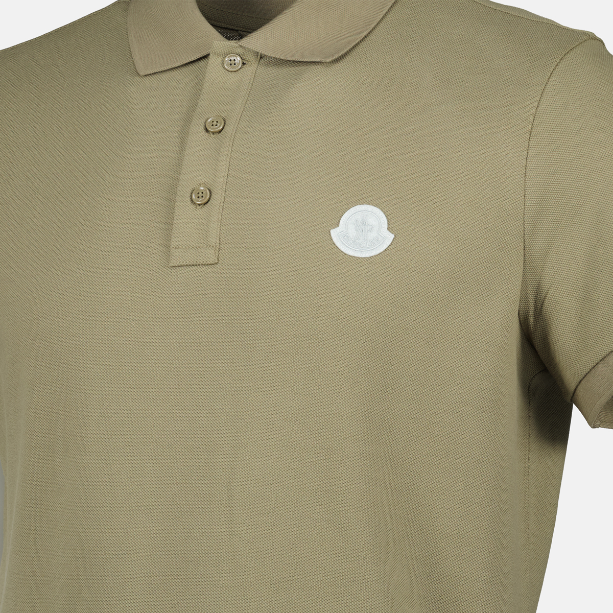 Moncler Khaki Polo Shirt with Tonal Logo - image 3