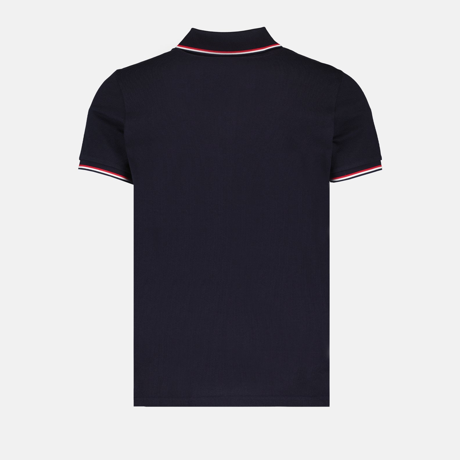 Moncler Navy Polo Shirt with Tricolour Trim - image 4