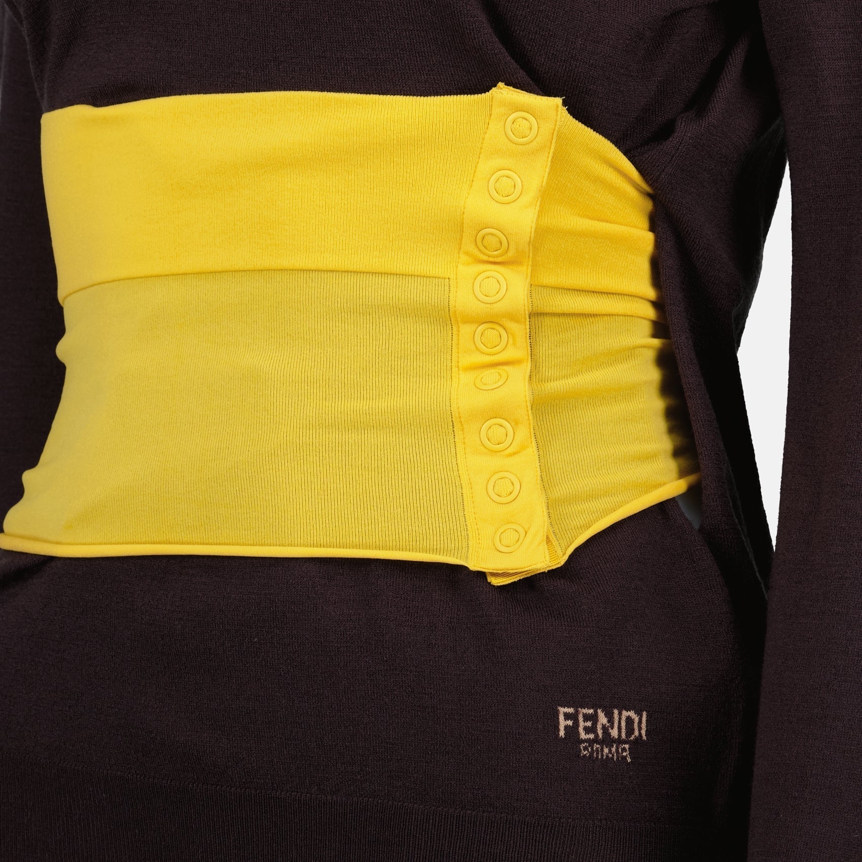 Fendi Color-Block Turtleneck Knit Top - image 3