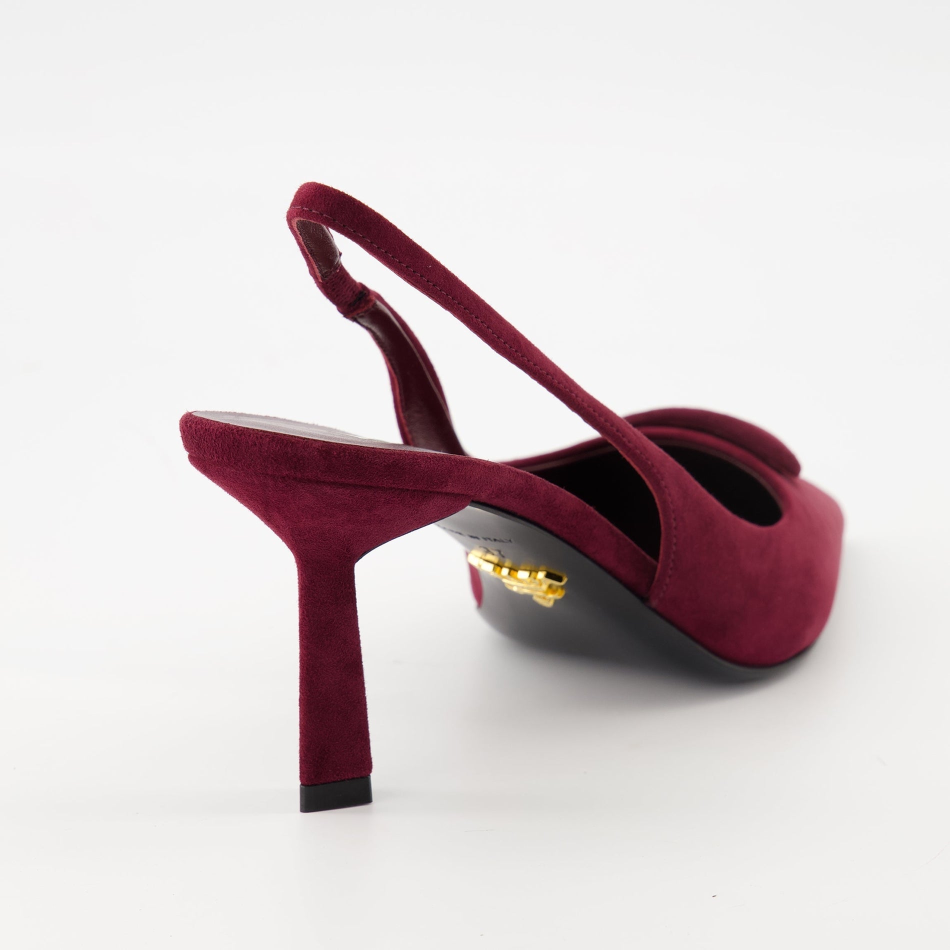 Prada Burgundy Suede Slingback Pumps - image 4