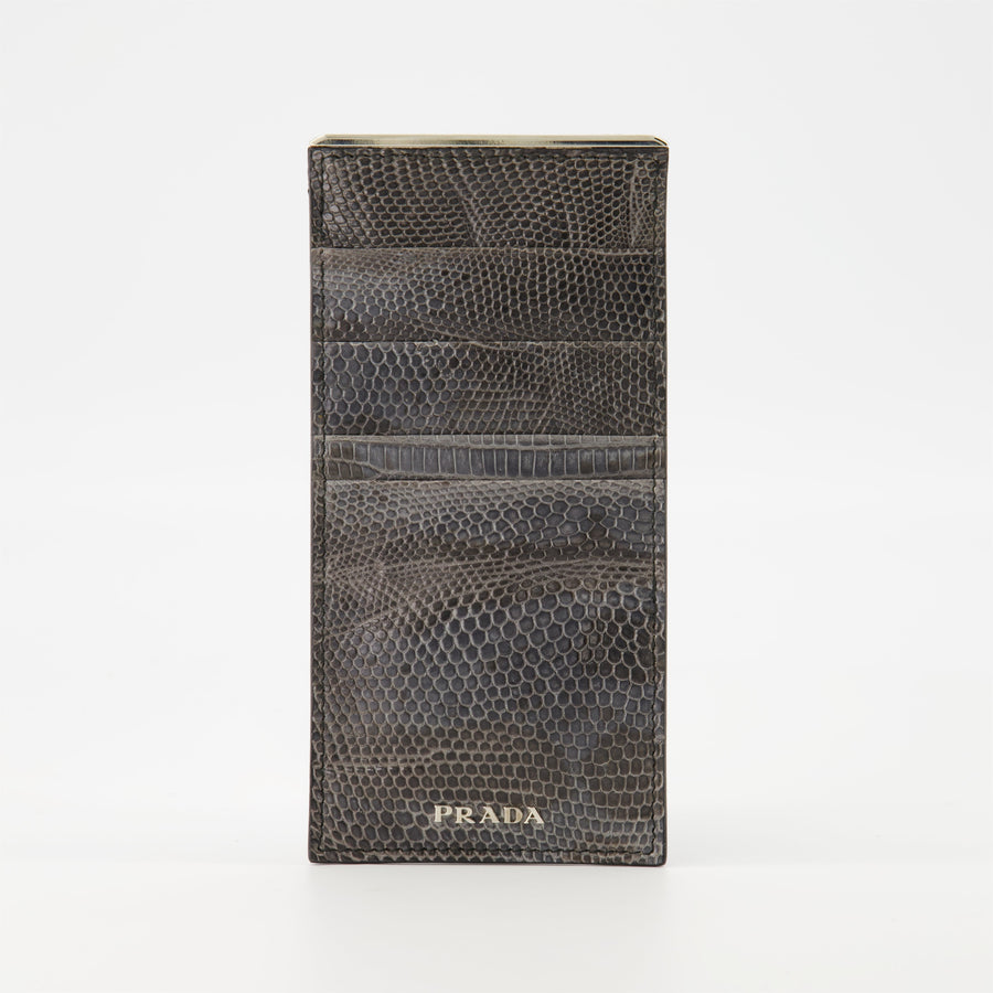 Prada Crocodile-effect leather cardholder