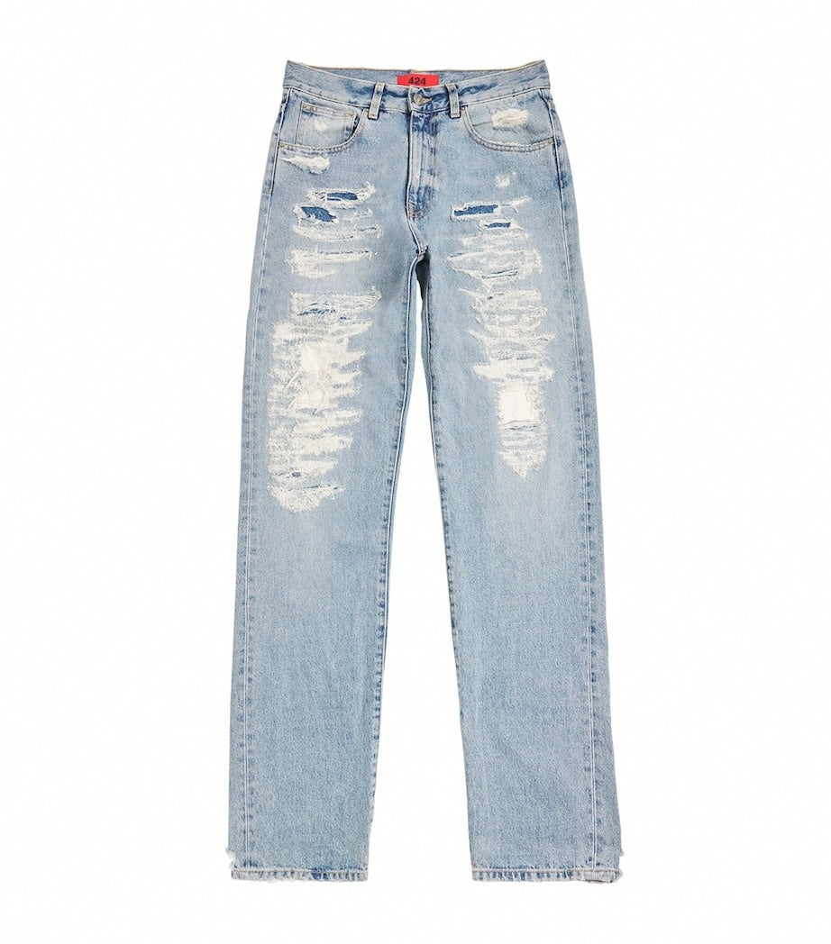 424 424 Distressed Loose-Fit Denim Jeans – Vintage Skate Aesthetic